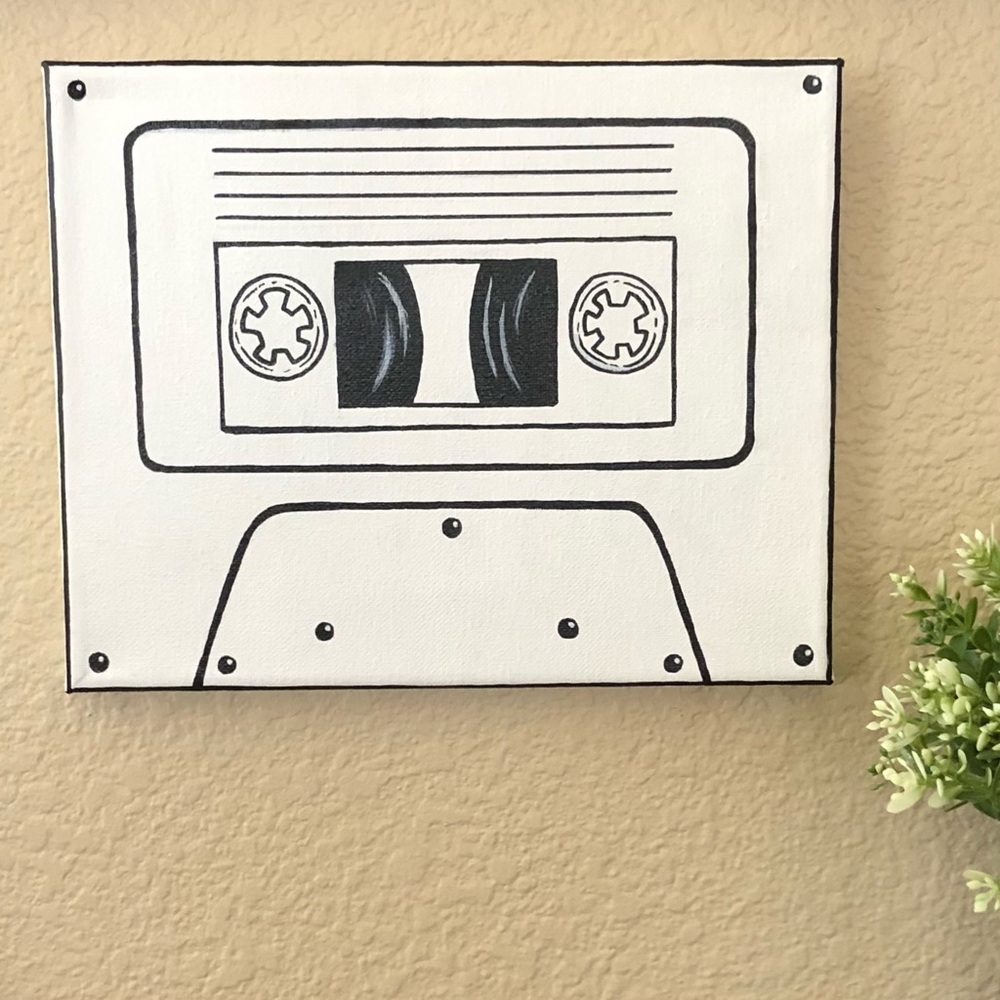 Wall Painting Cassette Tape Canvas Art